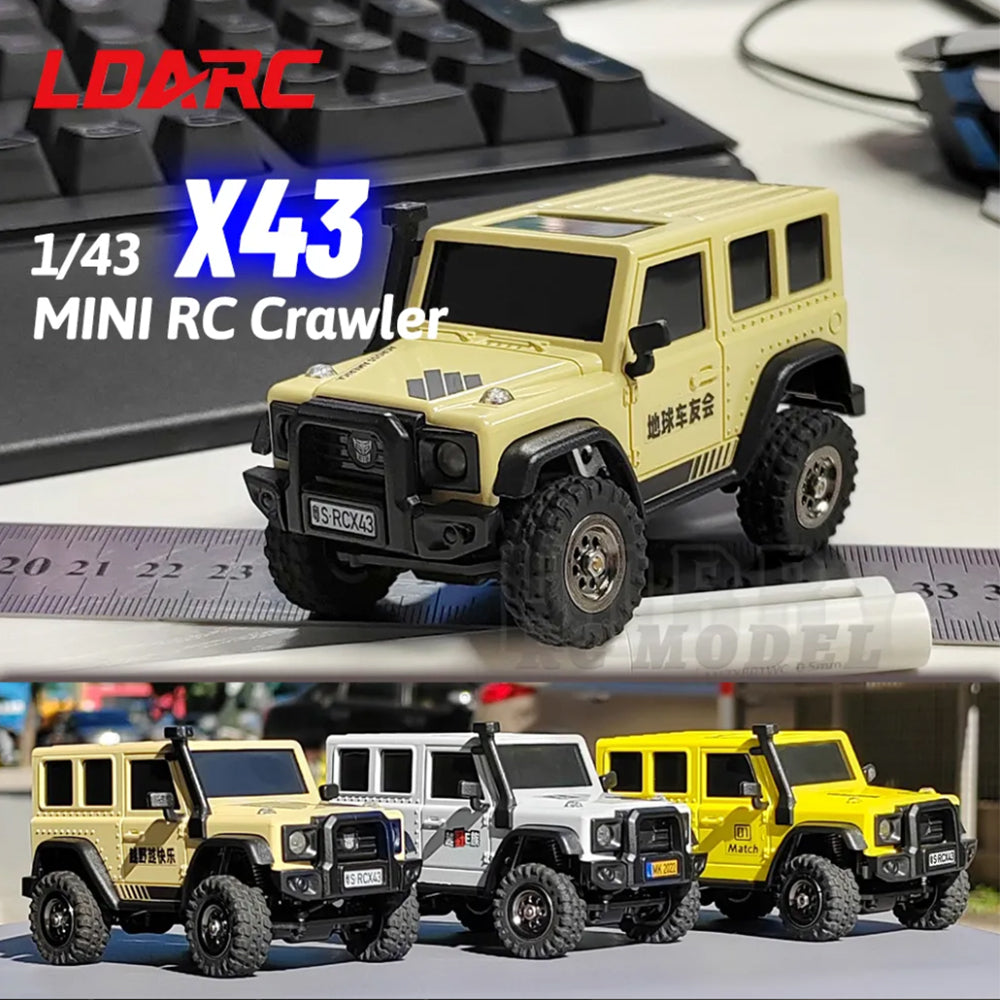 LDARC X43 Crawler RC Car 1:43 Simulation Full Time 4WD Remote Control Mini Climbing Vehicle Toy Off Roader
