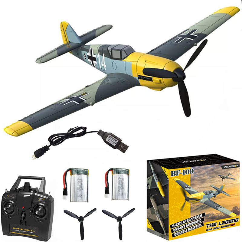Volantexrc BF109 RC Airplane 2.4Ghz 4CH Remote Control Aircraft Ready to Fly 761-11 Radio Controlled Plane for Beginners with Xpilot Stabilization System,One Key Aerobatic