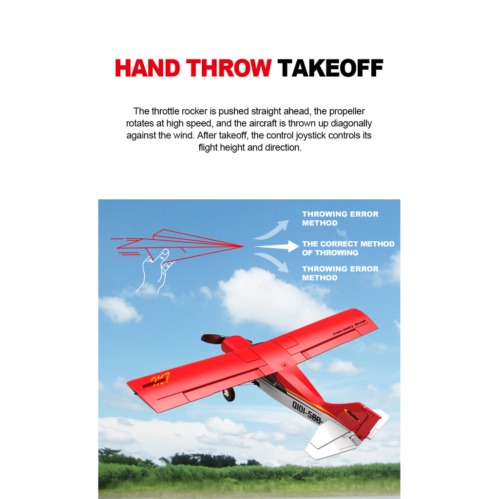 QIDI-560 3D RC Airplane One-Key Hanging Stunt Fixed Wing with Wind Resistant Flight Control for Beginner and Experienced Ready to Fly(RTF-RED)