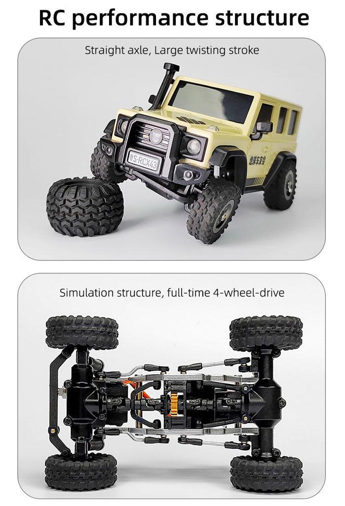 LDARC X43 Crawler RC Car 1:43 Simulation Full Time 4WD Remote Control Mini Climbing Vehicle Toy Off Roader