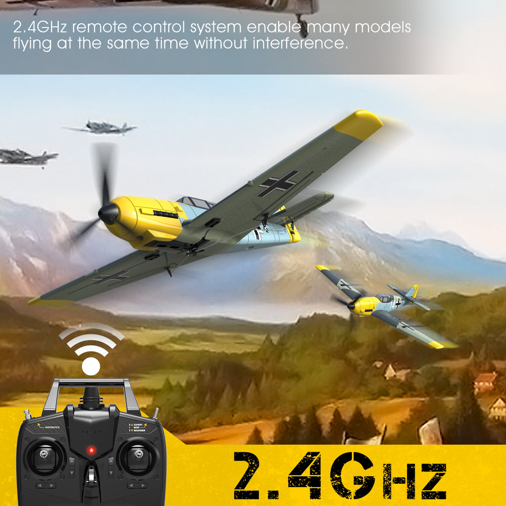 Volantexrc BF109 RC Airplane 2.4Ghz 4CH Remote Control Aircraft Ready to Fly 761-11 Radio Controlled Plane for Beginners with Xpilot Stabilization System,One Key Aerobatic