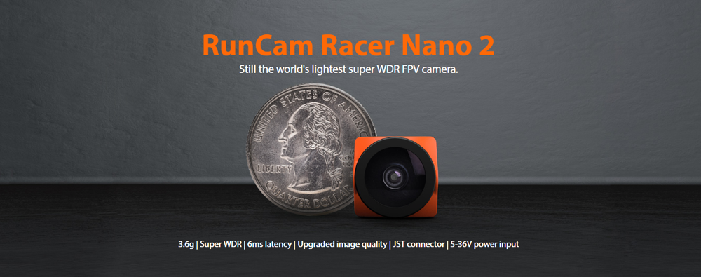 RunCam Racer Nano 2 FPV Camera CMOS OSD 1000TVL Super WDR 6ms Low Latency Gesture Control for Racing Drone