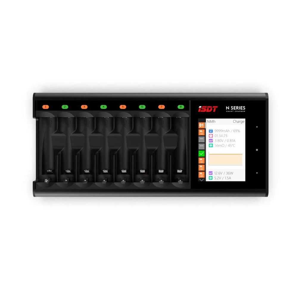 ISDT N8/N16/N24 Slot Smart Battery Charger - Fast Charge for AA/AAA/Li-ion/NiMH