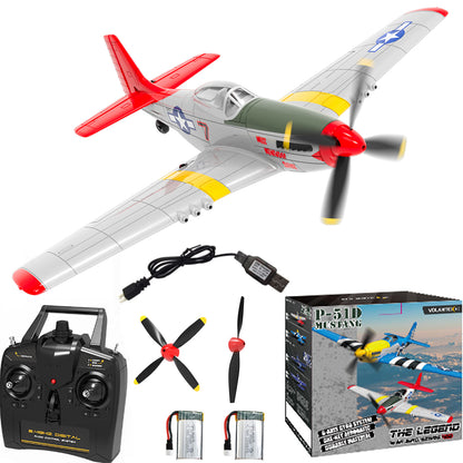 New Upgrade Volantex P51D Red Mustang RC Plane One-key Aerobatic 4-Ch Plane Aircraft W/Xpilot Stabilization System (761-5 )