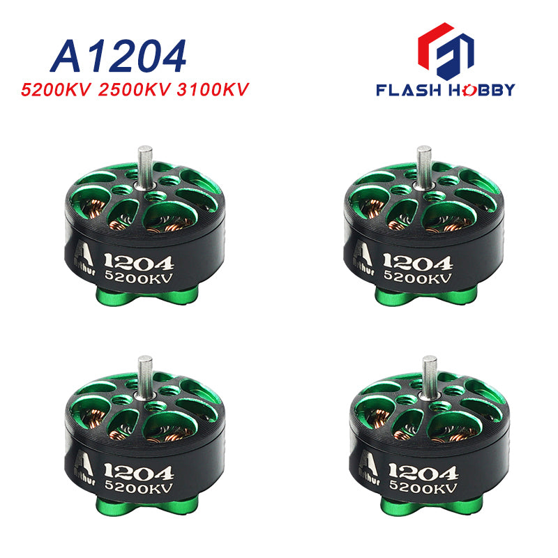 4Pcs/Lot FlashHobby Arthur Series A1204 2500KV 3100KV 5200KV 2-4S micro Brushless Motor For FPV Racing drone Mini Multirotor