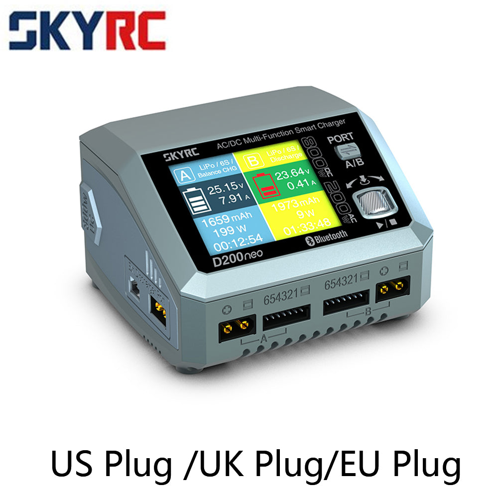 SKYRC D200NEO Dual Channel Intelligent Balanced Charger AC200W DC800W 20A 2-6S Aircraft Model - CaptainRC