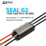 ZTW 32-Bit Seal G2 130A/160A ESC HV 6-14S SBEC 6/7.4/8.4V 10A Waterproof Speed Control For RC Boat Surfboard Underwater Thruster