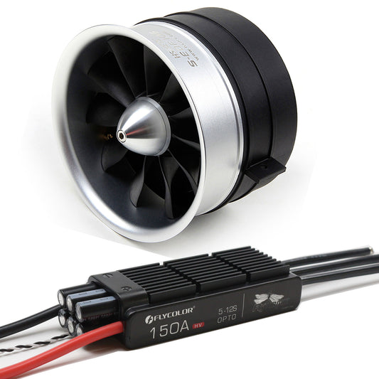 HSDJETS 105mm EDF With 150A ESC Semimetallic-Electric Ducted Fan 12S 750KV 7.4kg thrust for RC Airplane
