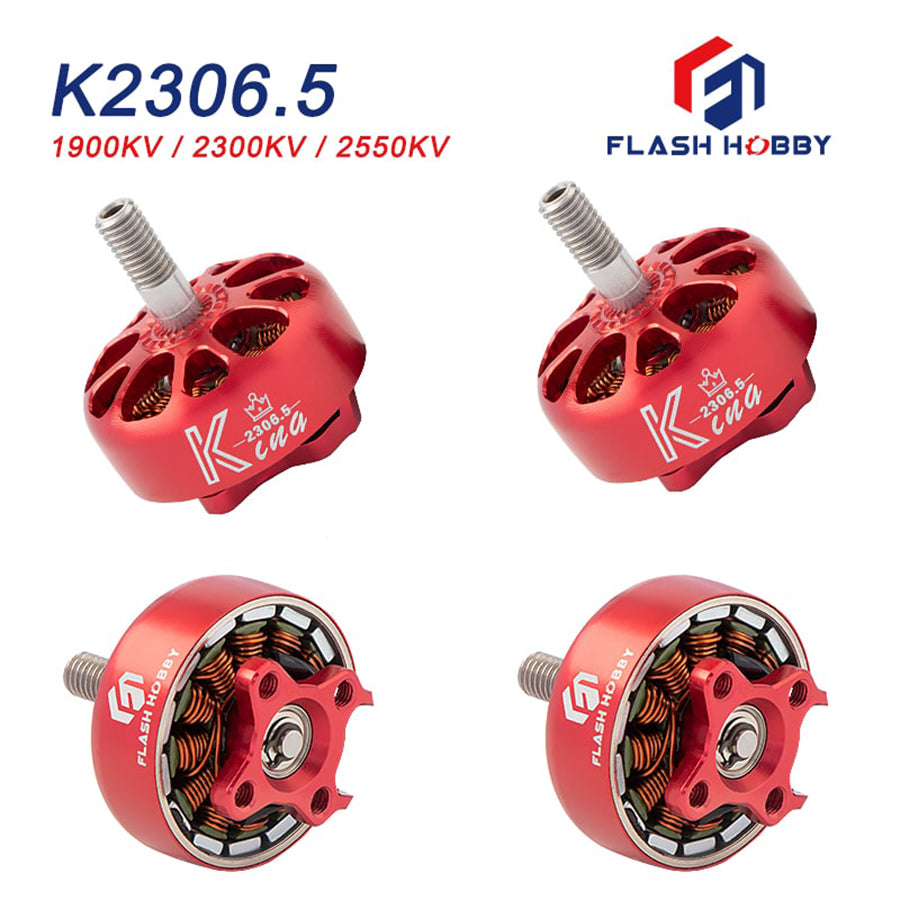 4PCS FLASHHOBBY KING K2306.5,2306 2550KV 2-4S/2300KV 2-4S/ 1900KV 3-6S Brushless Motor for RC FPV Freestyle Drones DIY Parts - CaptainRC