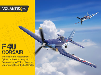 New Volantexrc RC PlaneF4U Corsair Model RC Airplane 2.4G 4 Channels Fixed Wing RC War Plane Aircraft RTF One-touch Stunt Toy