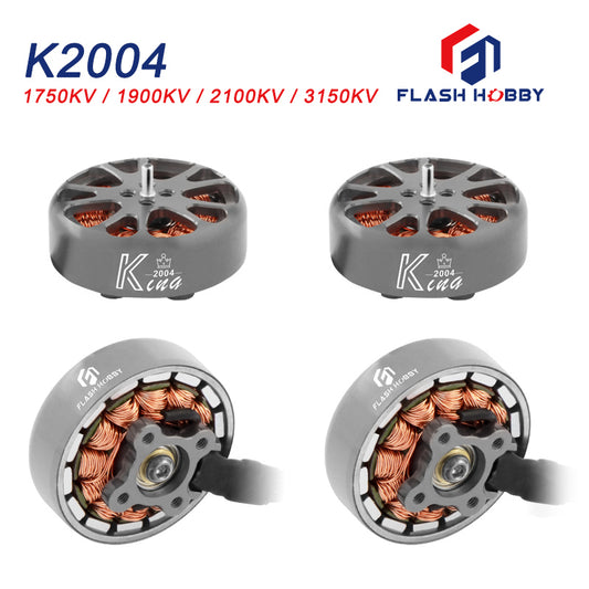 4PCS FLASHHOBBY KING K2004 3150KV 2100KV 1900KV 1750KV 3-6S Brushless Motor for FPV Freestyle Cinewhoop Drones