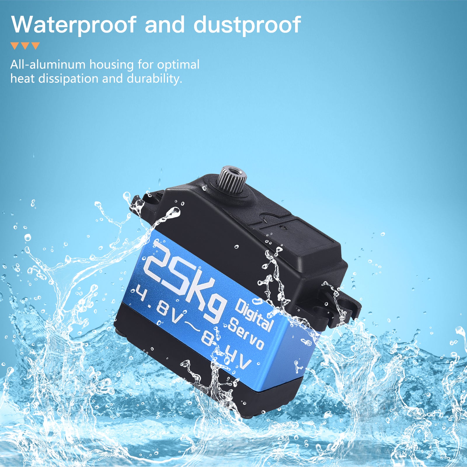 DiamondHobby 25KG Waterproof Digital Servo 8.4V High Torque Metal Coreless Motor Stainless Steel Gear for RC Car,Robotic DIY,Off-Road Buggy,Crawler Truck - CaptainRC