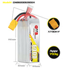 GAONENG 6S 6000mah 22.2V 100C 200C XT90 LiPo Battery High Discharge Drone Helicopter RC Car Boat Truck Buggy Truggy T - CaptainRC