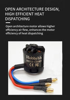 Hobbyhh 2212 Brushless Motor 1400KV Supports 2-4S and Suitable for Forward Pull and Push Back Fixed Wing Aircraft/Gliders - CaptainRC