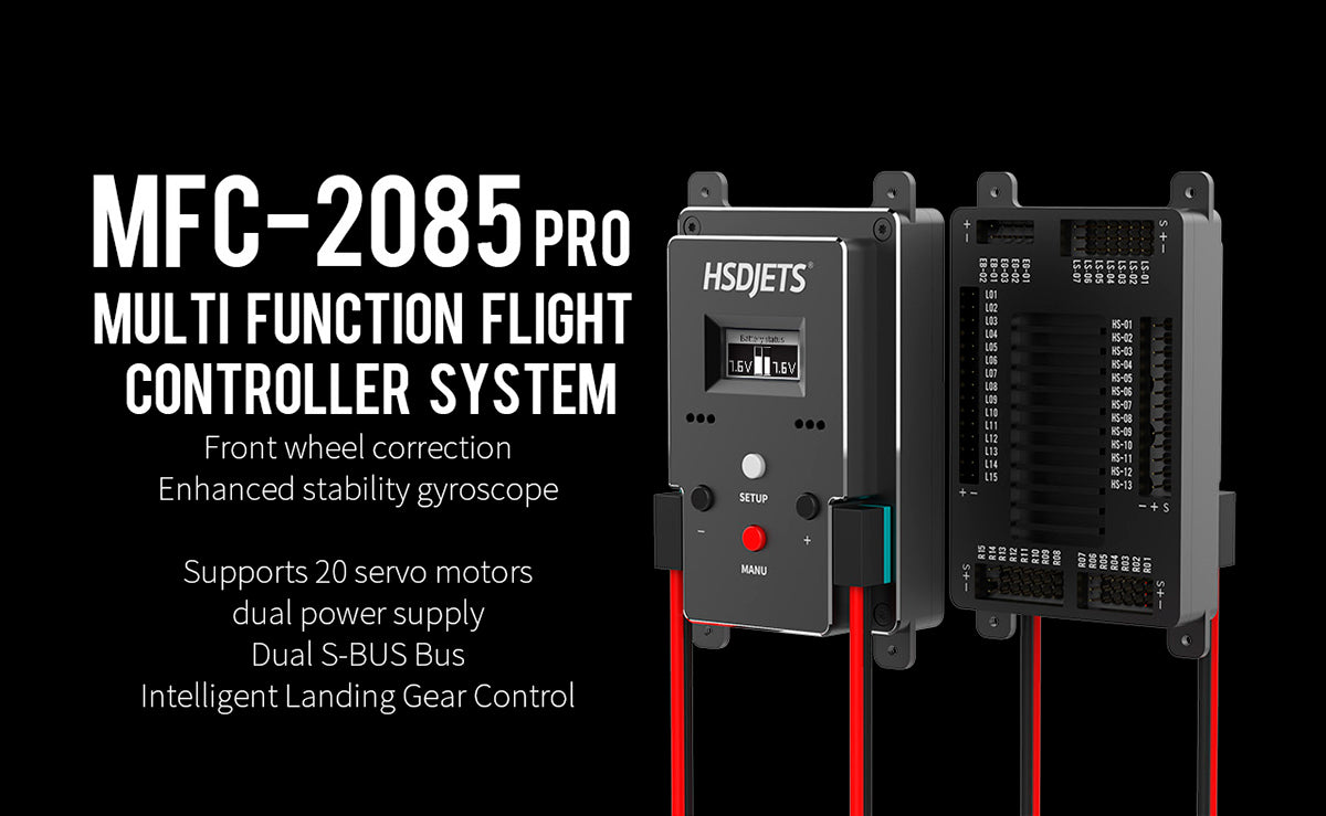 HSDJETS MFC-2085pro Multi Function Flight Controller Board System Supports 20 Servo Motors Dual Power Supply Dual S-BUS Bus Intelligent Landing Gear Control