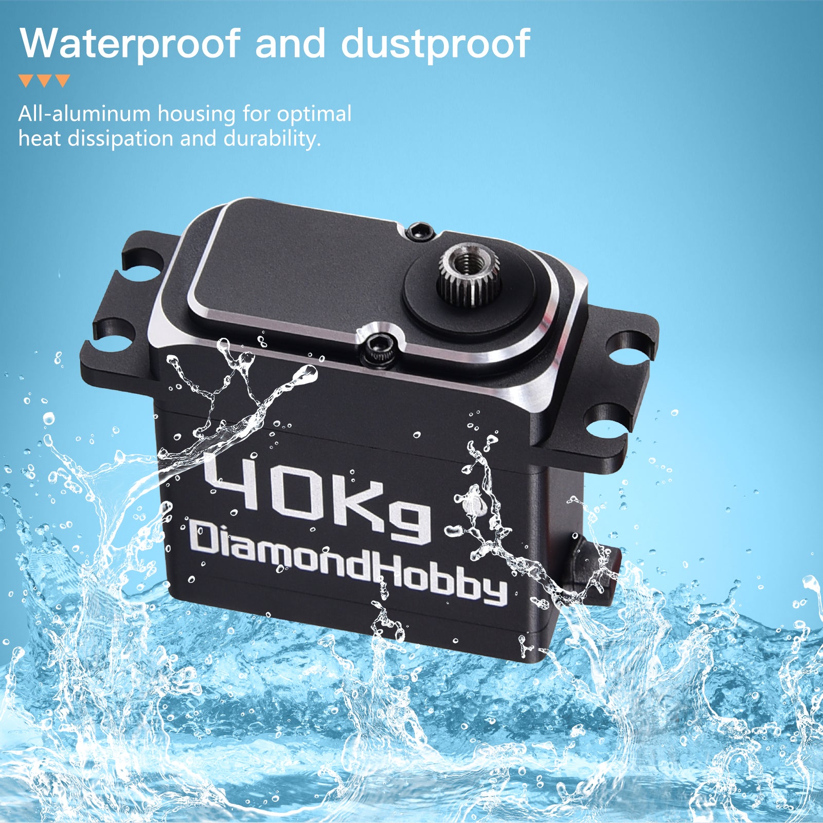 DiamondHobby 40KG Waterproof Digital Servo 8.4V High Torque Full Metal Brushless Motor Stainless Steel Gear for RC Car,Robotic DIY,Off-Road Buggy,Crawler Truck - CaptainRC
