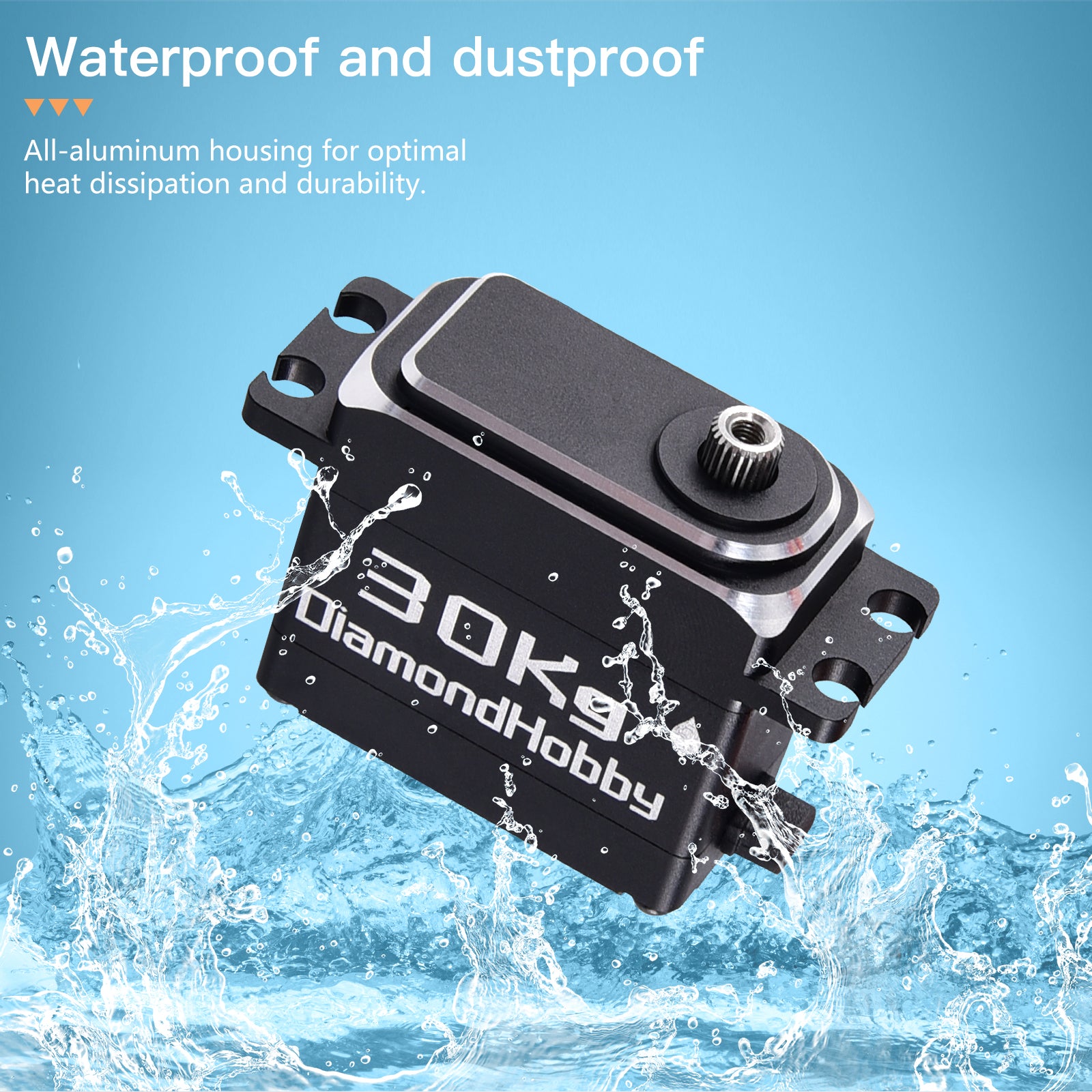 DiamondHobby 30KG Waterproof Digital Servo 8.4V High Torque Full Metal Brushless Motor Stainless Steel Gear for RC Car,Robotic DIY,Off-Road Buggy,Crawler Truck - CaptainRC