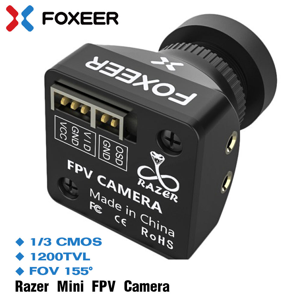 Foxeer Razer Mini HD 5MP 2.1mm M12 Lens 1200TVL Standard FPV Camera 4:3 16:9 NTSC/PAL Switchable 4ms Latency Camera