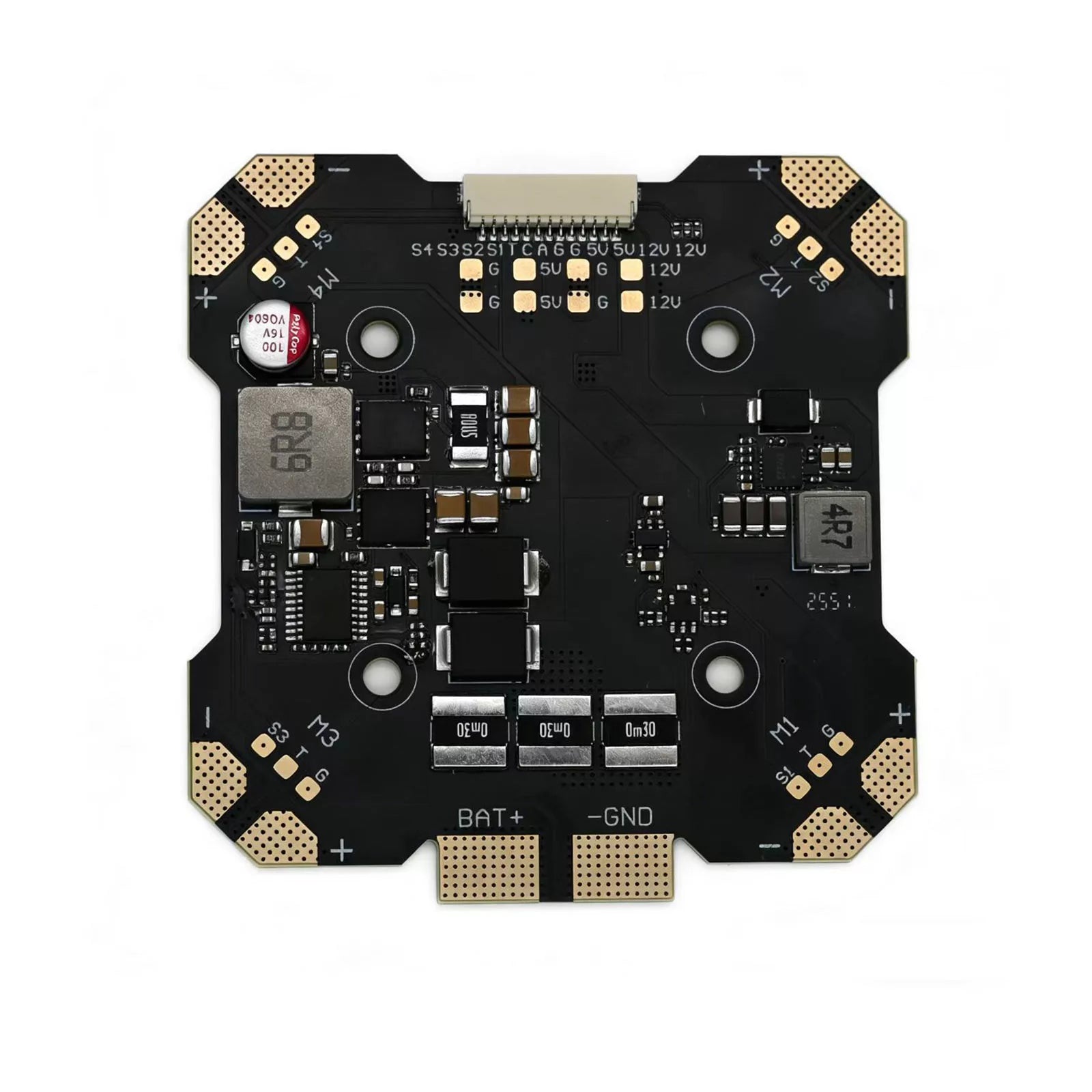 PDB X4 Power Distribution Board| 3-14S LiPo, 5V/12V BEC, 30.5x30.5mm Mount