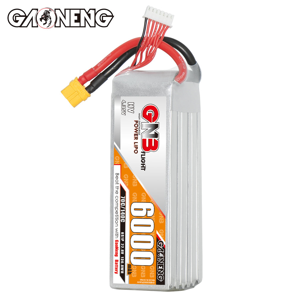 GNB GAONENG HV 6000mah 6S 22.8V 70C XT60 Connector RC LiPo Battery for RC Car Drone RC Boat Soft Pack - CaptainRC