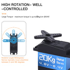 DiamondHobby 20KG Waterproof Digital Servo 8.4V High Torque Metal Coreless Motor Stainless Steel Gear for RC Car,Robotic DIY,Off-Road Buggy,Crawler Truck - CaptainRC