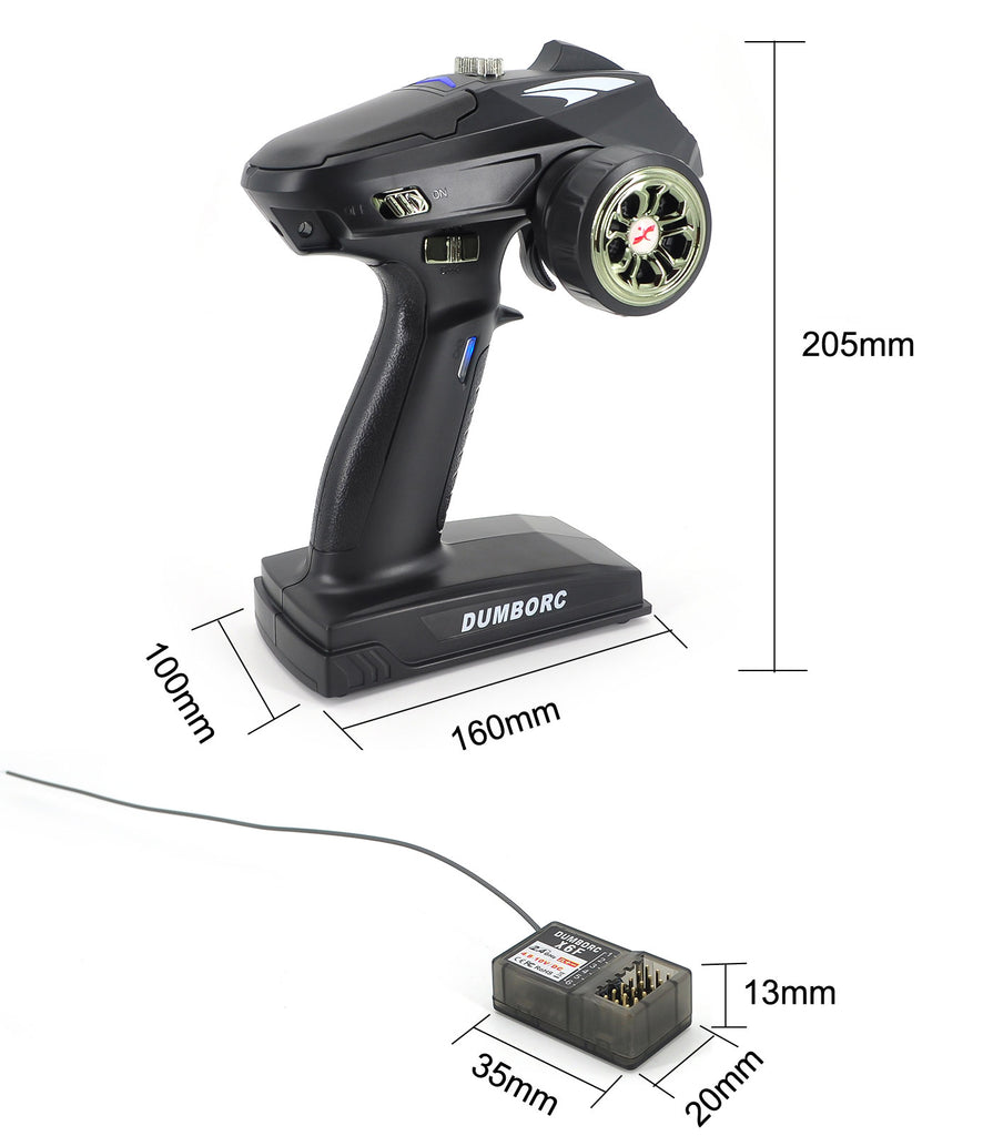 DumboRC X6 6CH 2.4G Radio Controller Transmitter with Mixed Mode X6F Receiver for RC Car/Boat/Tank X6 + X6F