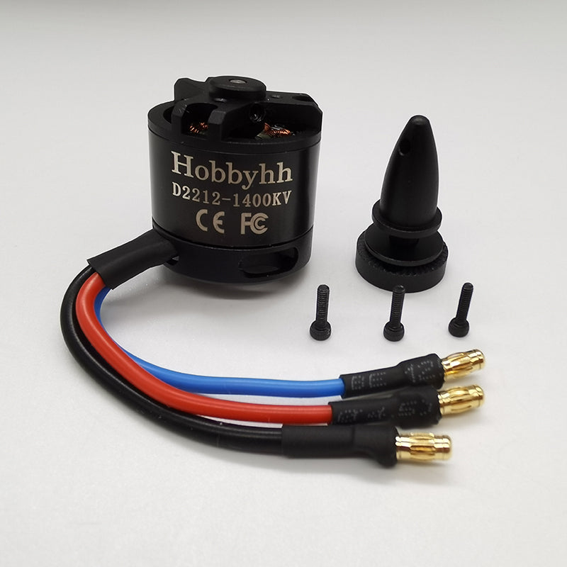 Hobbyhh 2212 Brushless Motor 1400KV Supports 2-4S and Suitable for Forward Pull and Push Back Fixed Wing Aircraft/Gliders