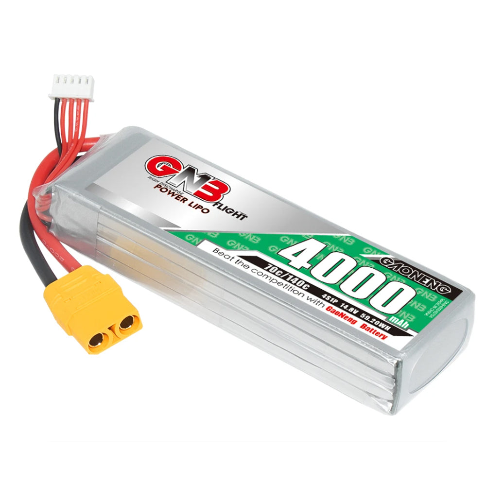 GNB GAONENG 4000mah 4S 14.8V 70C 140C XT90 RC LiPo battery High Discharge C rating Performance Helicopter Drone Boat Car