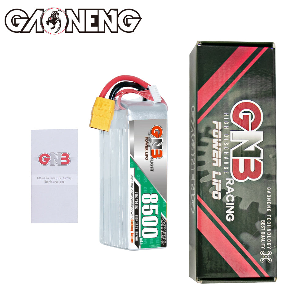 GNB GAONENG 8500mAh 6S 22.2V 70C 140C XT90 RC Air Drone RC LiPo Battery High Discharge C rating Performance helicopter