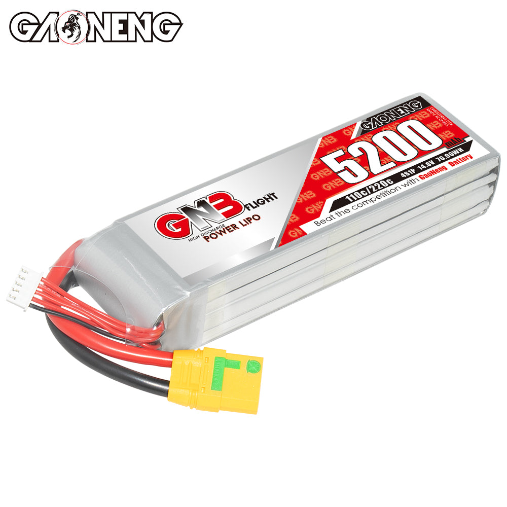 GAONENG GNB 5200mah 4S 14.8V 110C 220C XT90 Anti Spark RC LiPo Battery for Car Boat Drone RC Hobbies - CaptainRC