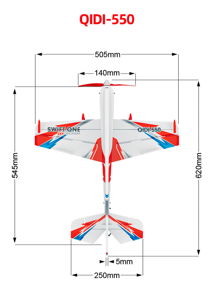 QIDI-550 RC Airplane (RTF-RED)