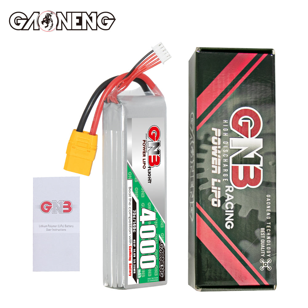 GNB GAONENG 4000mah 4S 14.8V 70C 140C XT90 RC LiPo battery High Discharge C rating Performance Helicopter Drone Boat Car - CaptainRC