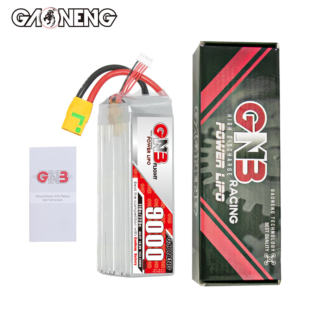 GAONENG GNB 9000MAH 4S 14.8V 110C 220C XT90 Anti Spark RC LiPo Battery for Car Boat Drone RC Hobbies