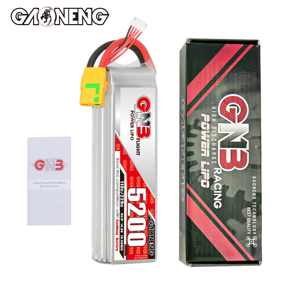 GAONENG GNB 5200mah 4S 14.8V 110C 220C XT90 Anti Spark RC LiPo Battery for Car Boat Drone RC Hobbies