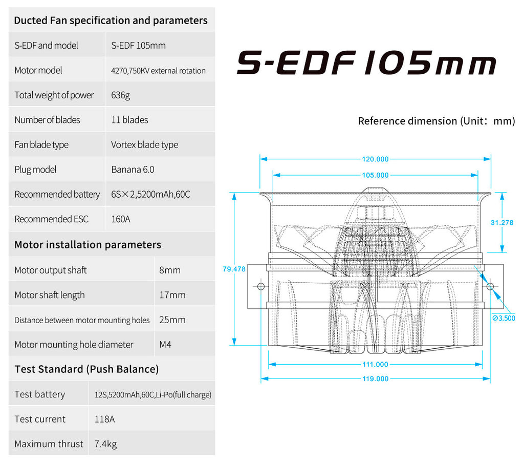 105mm Semimetallic-EDF With ESC