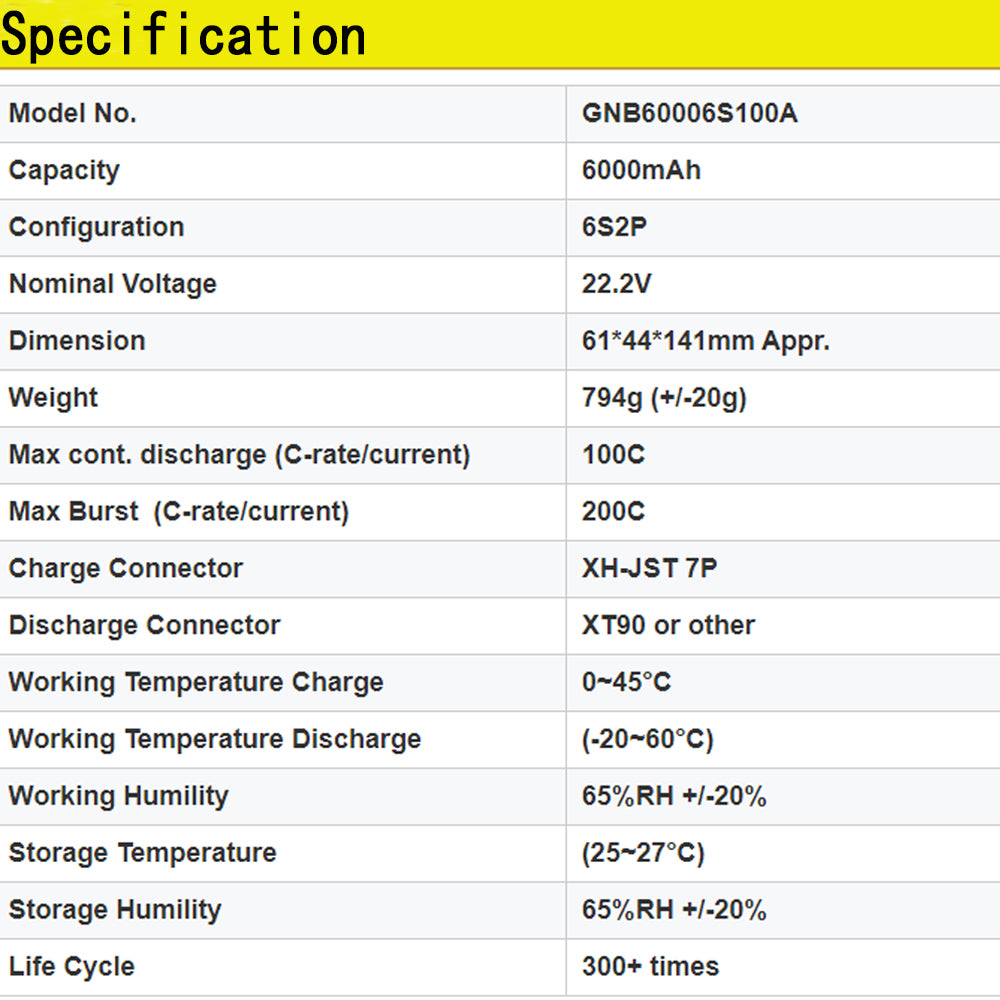 GAONENG 6S 6000mah 22.2V 100C 200C XT90 LiPo Battery High Discharge Drone Helicopter RC Car Boat Truck Buggy Truggy T