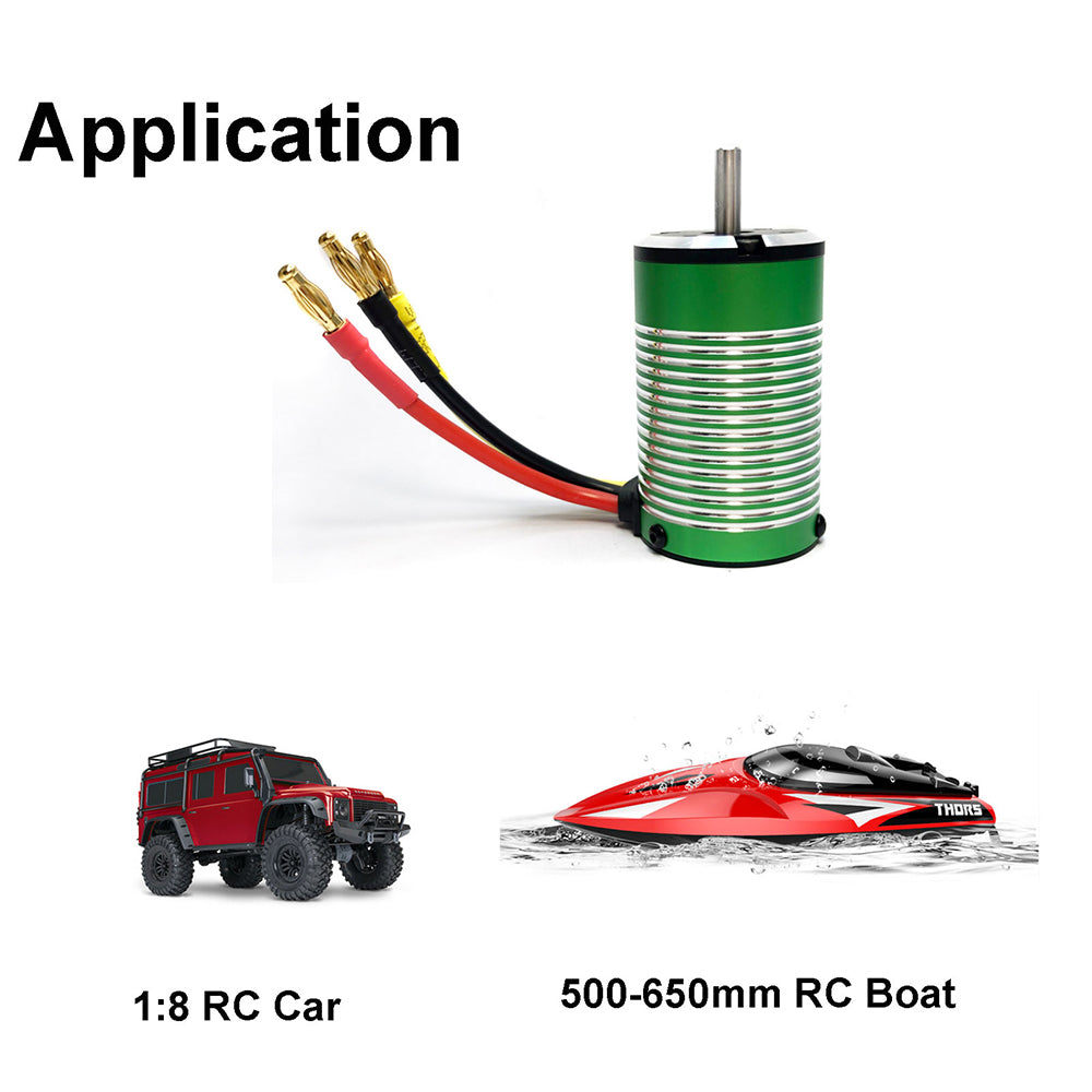 X-TEAM 3660 Brushless Motor 4650KV 4 Poles Design for RC Boat and 1/8 Remote Control Car Marine Ship