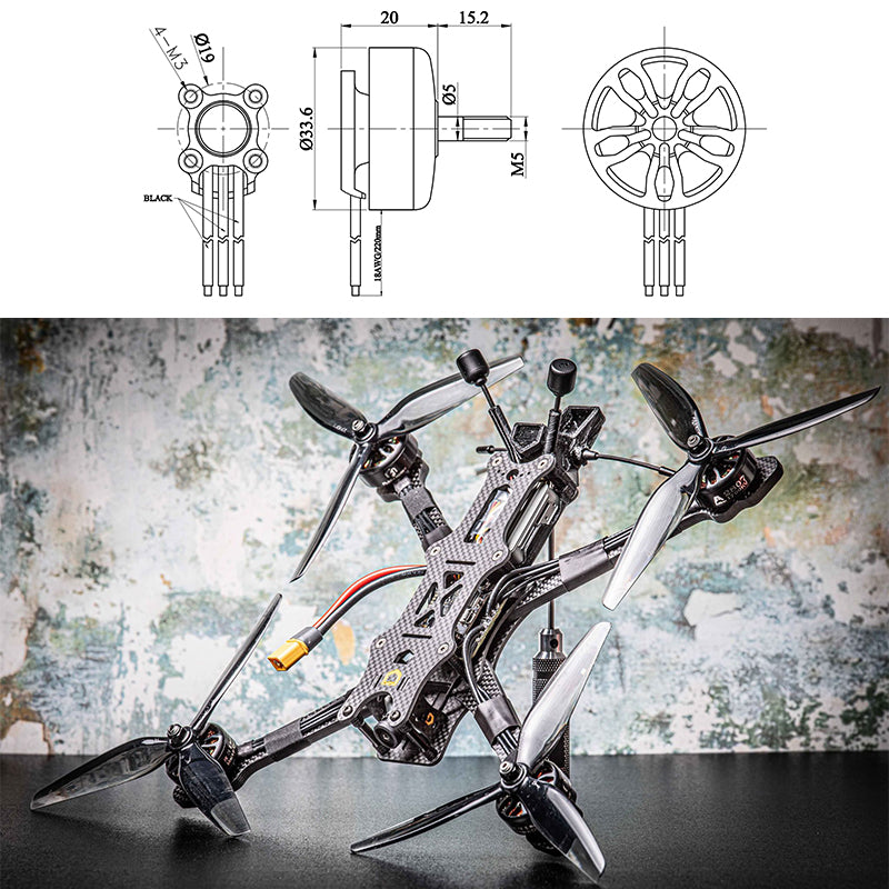 4PCS FLASHHOBBY A2807 2807 6S 1300KV 5S 1500KV 4S 1800KV Brushless Motor for FPV Freestyle 7inch Long Range LR7 Drone Model - CaptainRC
