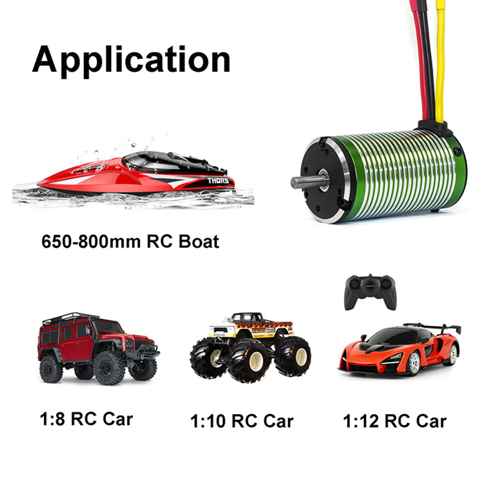 X-TEAM 3665 Brushless Motor 2700KV 4 Poles Design for RC Boat and 1/8 1/10 1/12 Remote Control Car Marine Ship