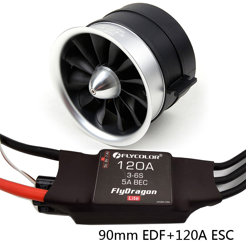HSDJETS EDF 90mm Semimetallic-Electric Ducted Fan 6S 1550KV 3.7kg thrust for RC Airplane