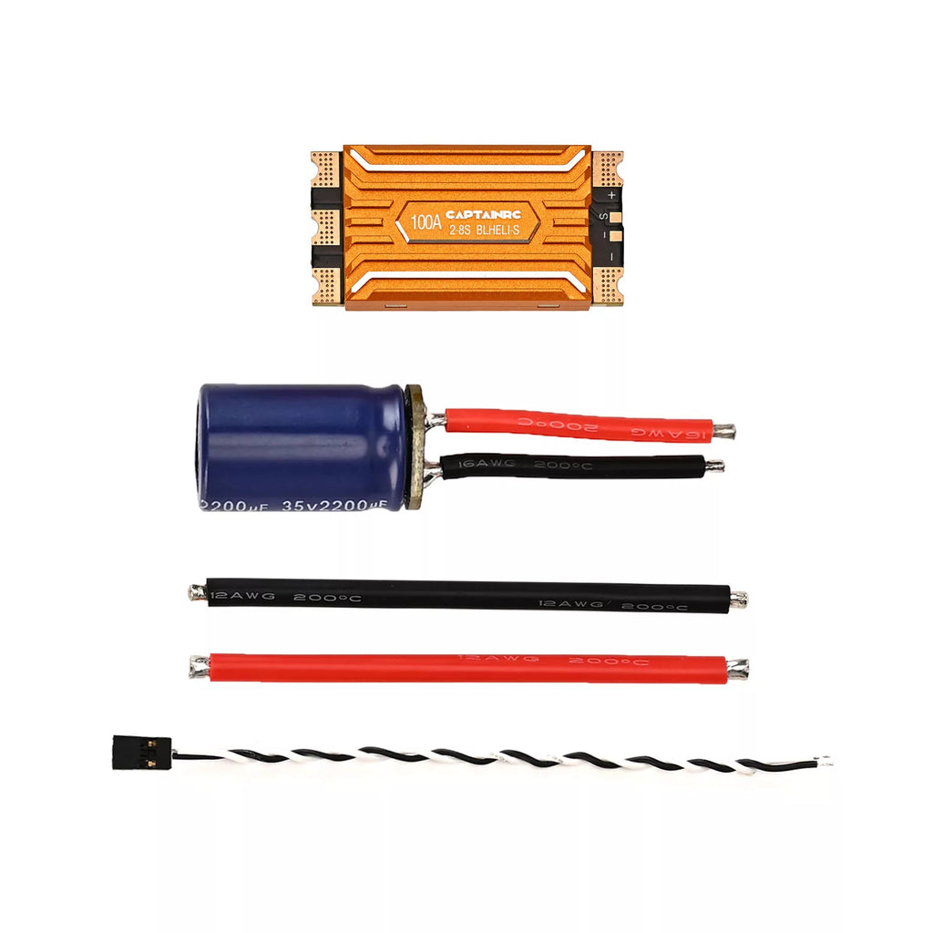 Captainrc 100A BLHeli ESC 2-8S 90A Continuous 100A Burst for FPV Drone RC Aircraft