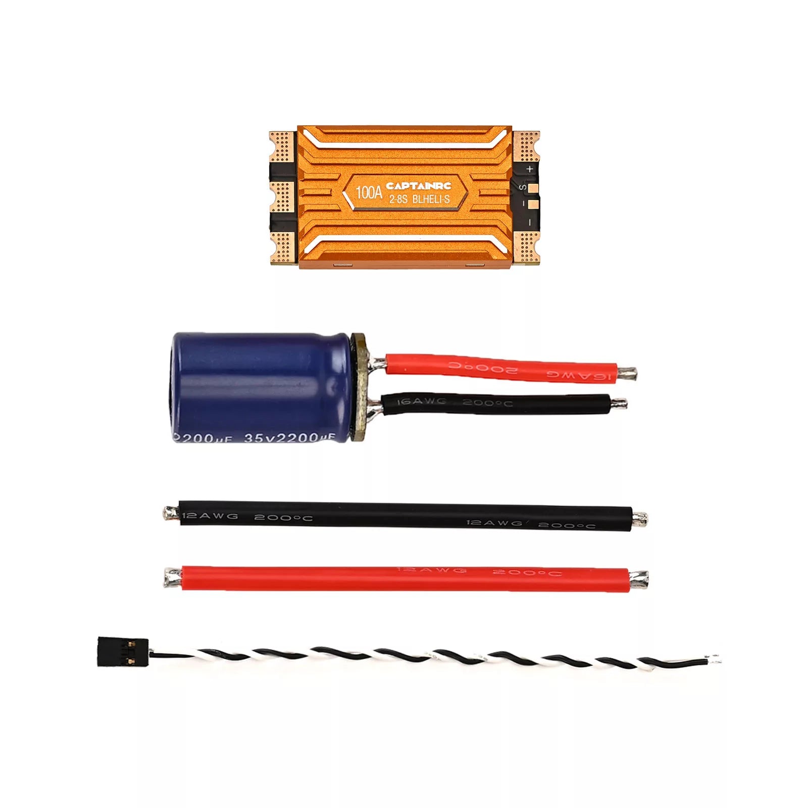 Captainrc 100A BLHeli ESC 2-8S 90A Continuous 100A Burst for FPV Drone RC Aircraft