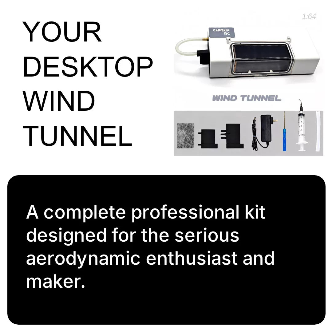 Captainrc 1:64 Model Car Desktop Wind Tunnel – Micro Aerodynamics with Smoke & LED