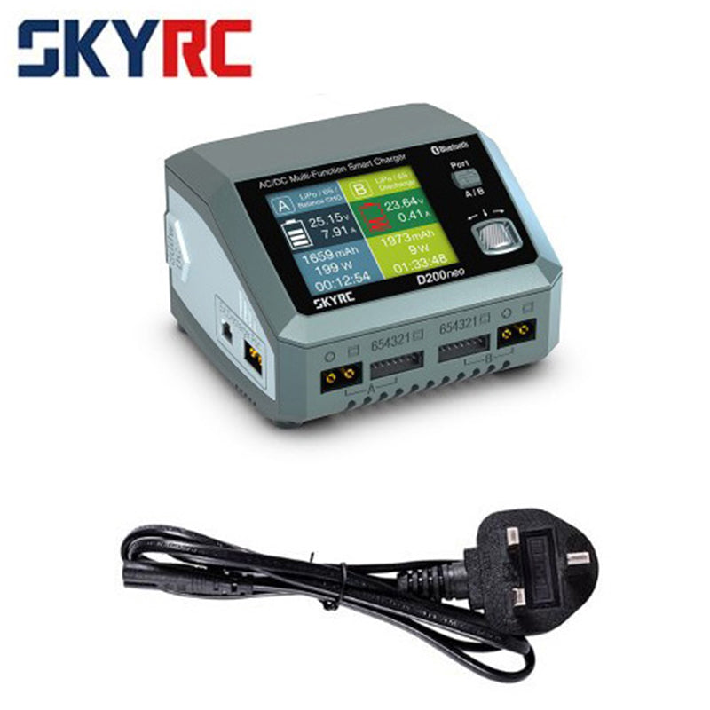 SKYRC D200NEO Dual Channel Intelligent Balanced Charger AC200W DC800W 20A 2-6S Aircraft Model