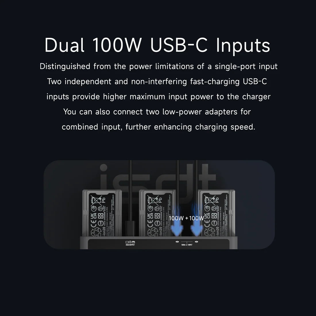 ISDT MA331 Air 3/3S Charging Hub - 200W 3-Channel Smart Charger with PD 45W Output