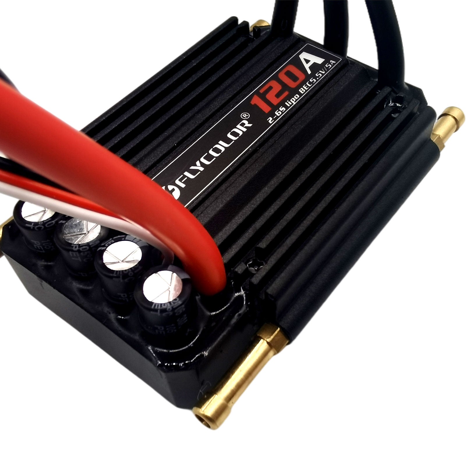 Flycolor 120A Waterproof Brushless ESC Electronic Speed Controller with 5.5V/5A BEC and XT90 4.0mm Banana Head Connector for Model Ship RC Boat - CaptainRC