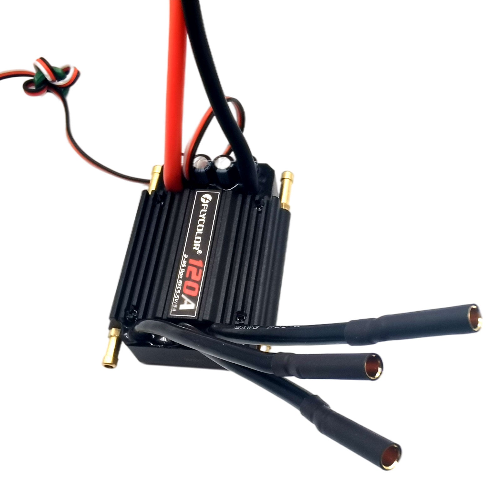 Flycolor 120A Waterproof Brushless ESC Electronic Speed Controller with 5.5V/5A BEC and XT90 4.0mm Banana Head Connector for Model Ship RC Boat - CaptainRC