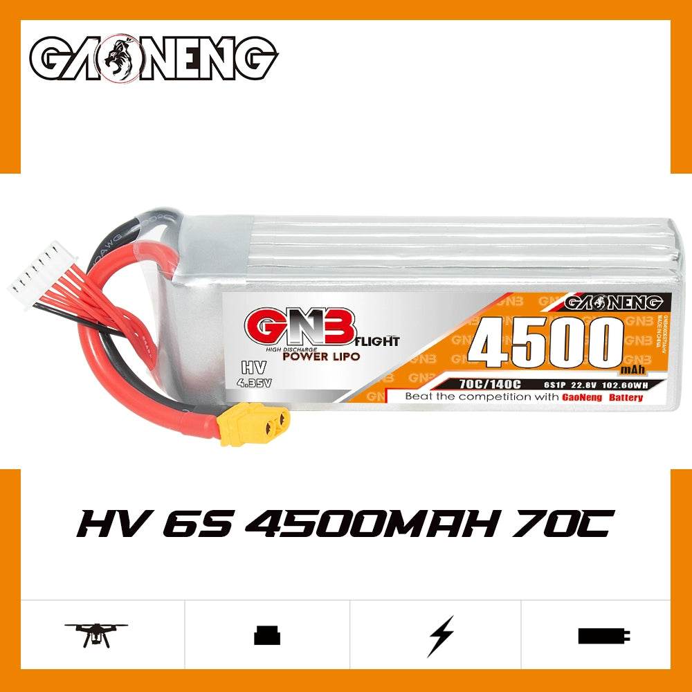 GNB 4500mAh 6S 22.8V 70C LiHV RC Battery – Extreme Power for Competition Trucks & Buggies