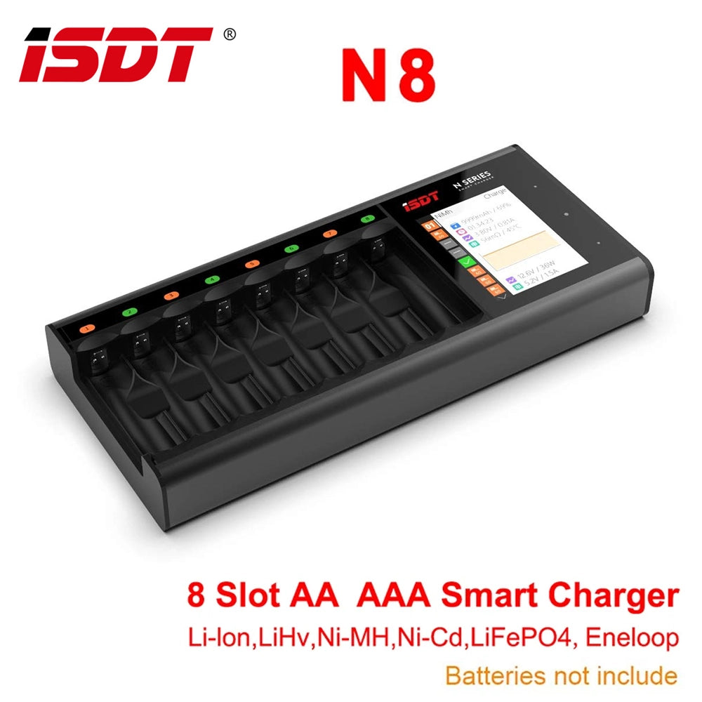 ISDT N8/N16/N24 Slot Smart Battery Charger - Fast Charge for AA/AAA/Li-ion/NiMH