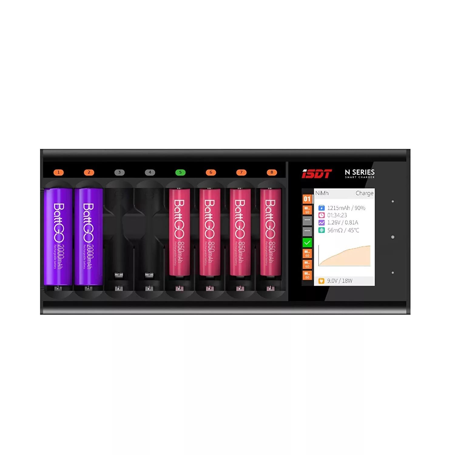 ISDT N8/N16/N24 Slot Smart Battery Charger - Fast Charge for AA/AAA/Li-ion/NiMH